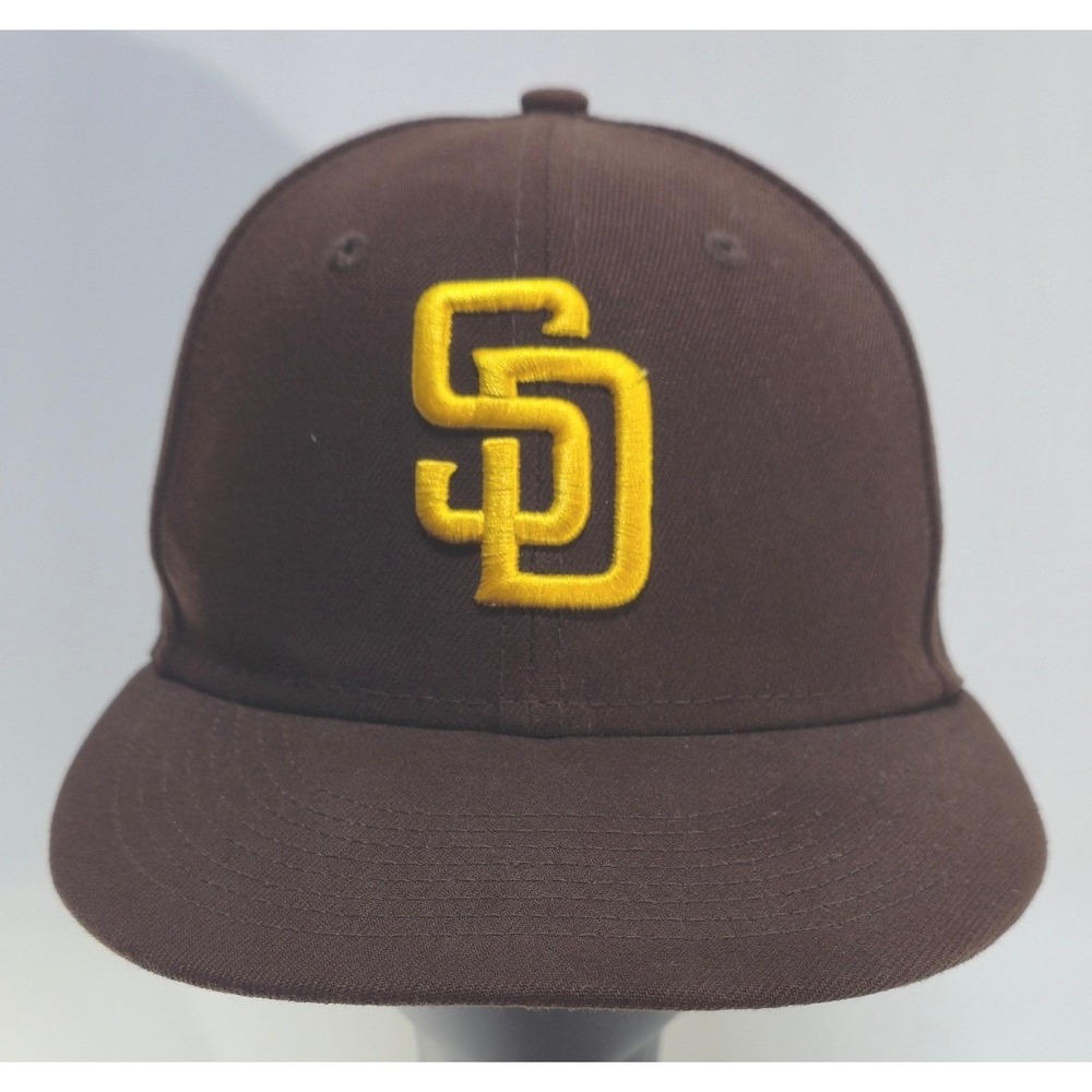 New Era 59FIFTY San Diego Padres Fitted Hat Brown Yellow 6 7/8 MLB Authentic